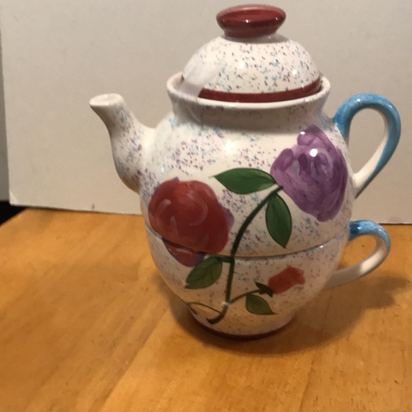 3 pc porcelain Tea for One  teapot n cup - Picture 2 of 9